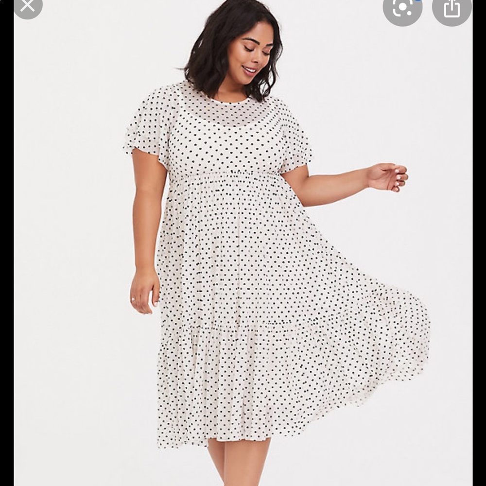 Torrid White sheer dress with black hearts
